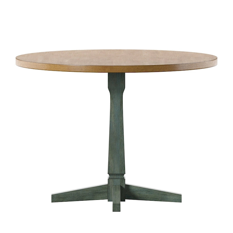 Round Two-Tone Dining Table