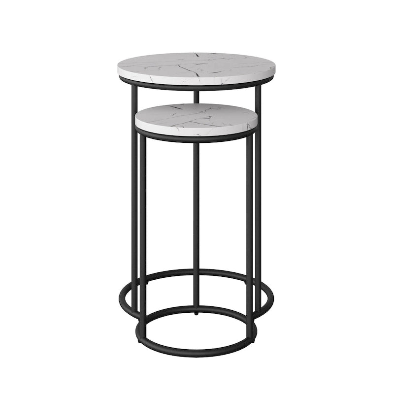 Round Nesting Side Table Set of 2