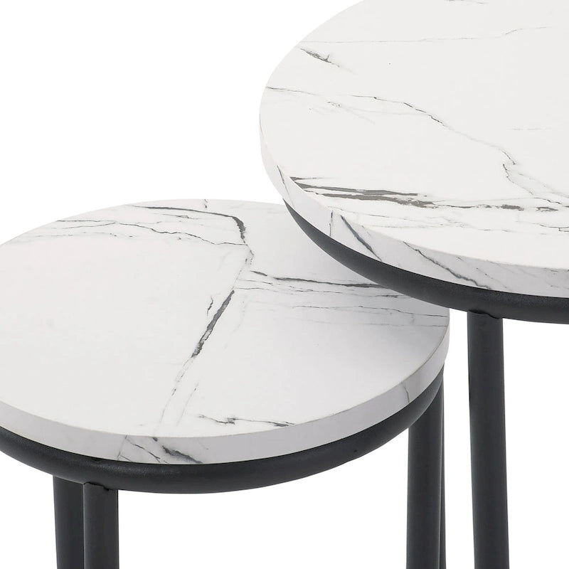 Round Nesting Side Table Set of 2