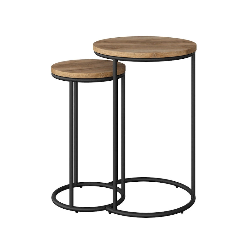 Round Nesting Side Table Set of 2