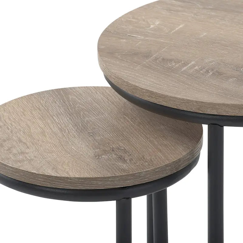 Round Nesting Side Table Set of 2
