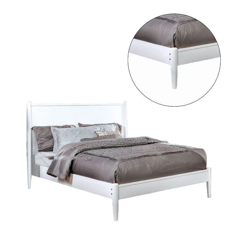 Wooden Platform Bed With Round Tapered Legs