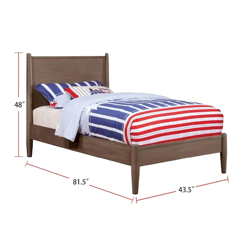 Wooden Platform Bed With Round Tapered Legs
