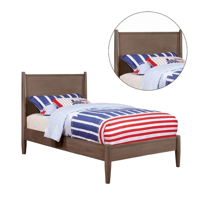 Wooden Platform Bed With Round Tapered Legs