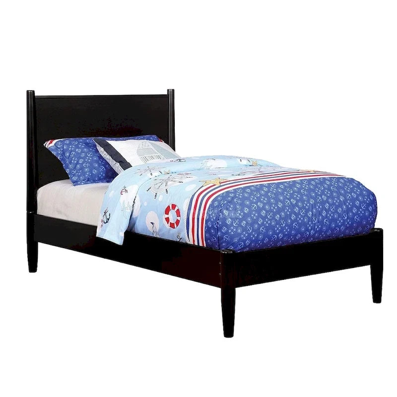 Wooden Platform Bed With Round Tapered Legs