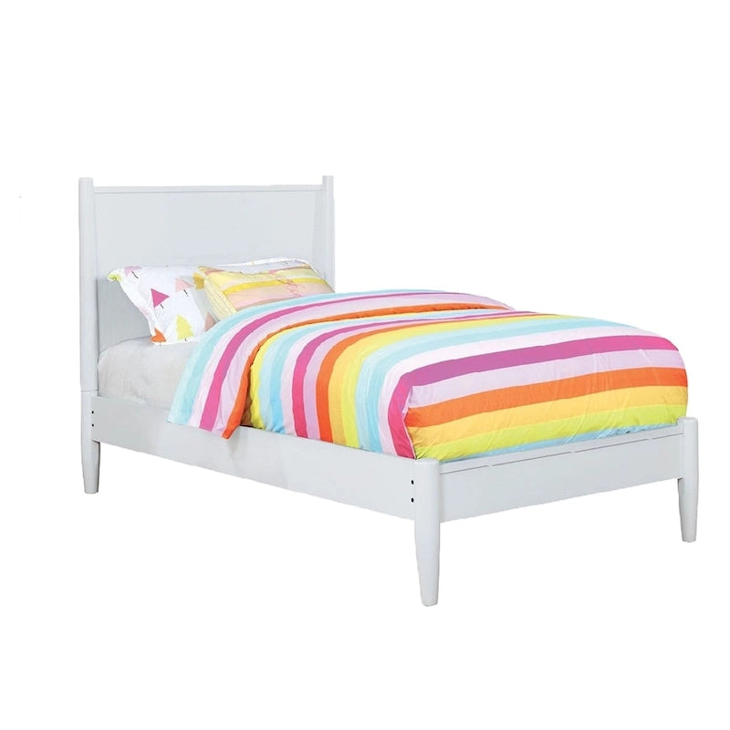 Wooden Platform Bed With Round Tapered Legs