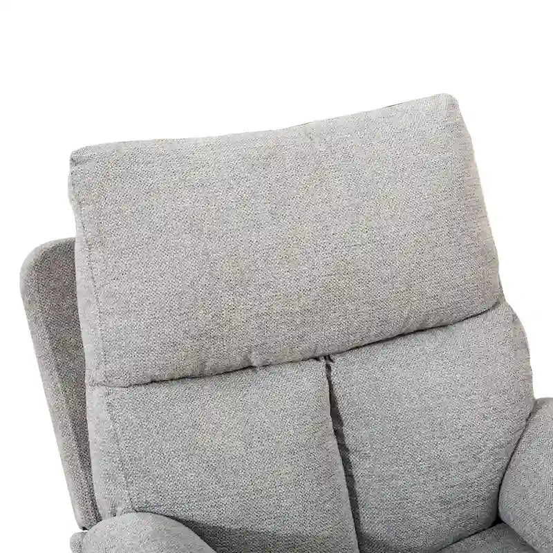 Fabric Overstuffed Swivel Rocker Manual Recliner Chair