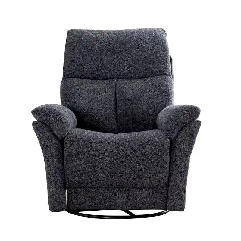 Fabric Overstuffed Swivel Rocker Manual Recliner Chair