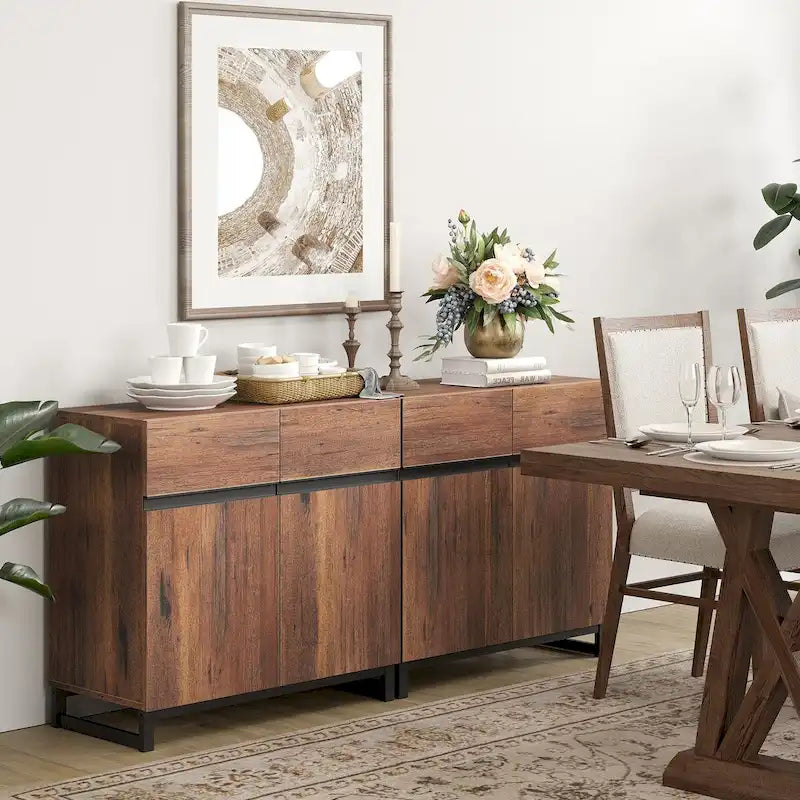 Credenze buffet moderne con ripiani regolabili, tavolo da caffè per sala da pranzo