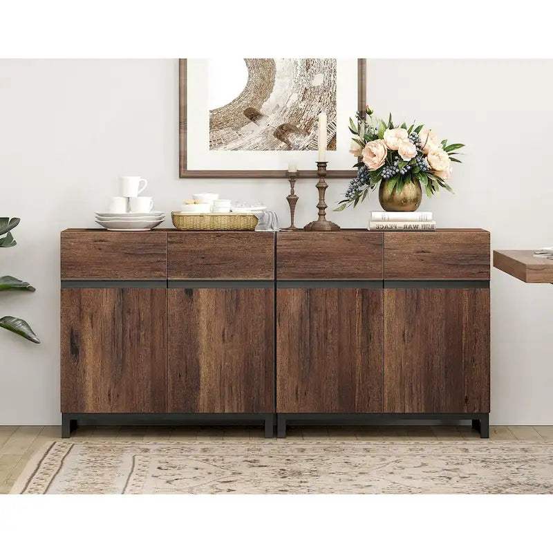 Credenze buffet moderne con ripiani regolabili, tavolo da caffè per sala da pranzo