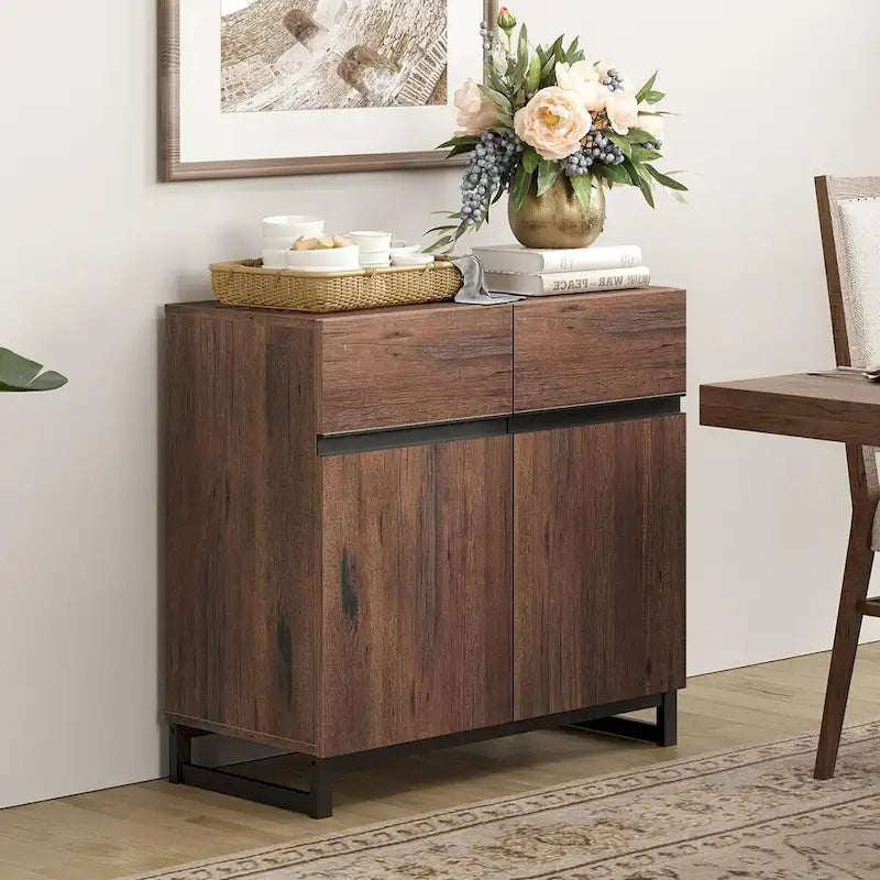 Modern Buffet Sideboards with Adjustable Shelves, Coffee Bar Table for Dining Room