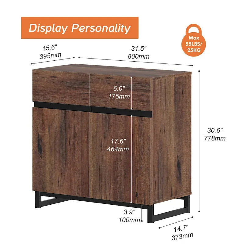 Modern Buffet Sideboards with Adjustable Shelves, Coffee Bar Table for Dining Room