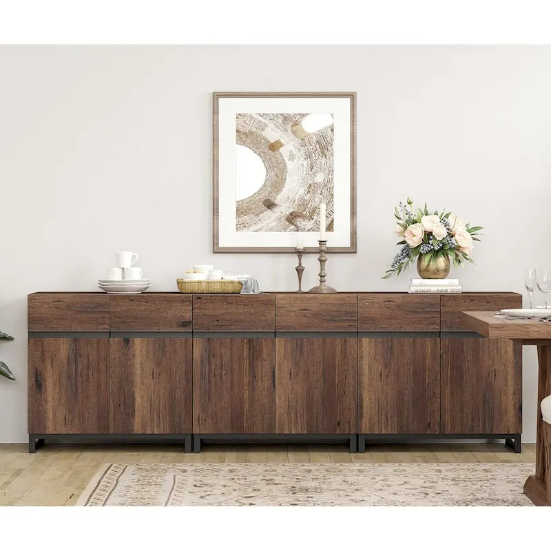 Modern Buffet Sideboards with Adjustable Shelves, Coffee Bar Table for Dining Room