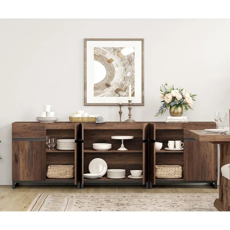 Modern Buffet Sideboards with Adjustable Shelves, Coffee Bar Table for Dining Room