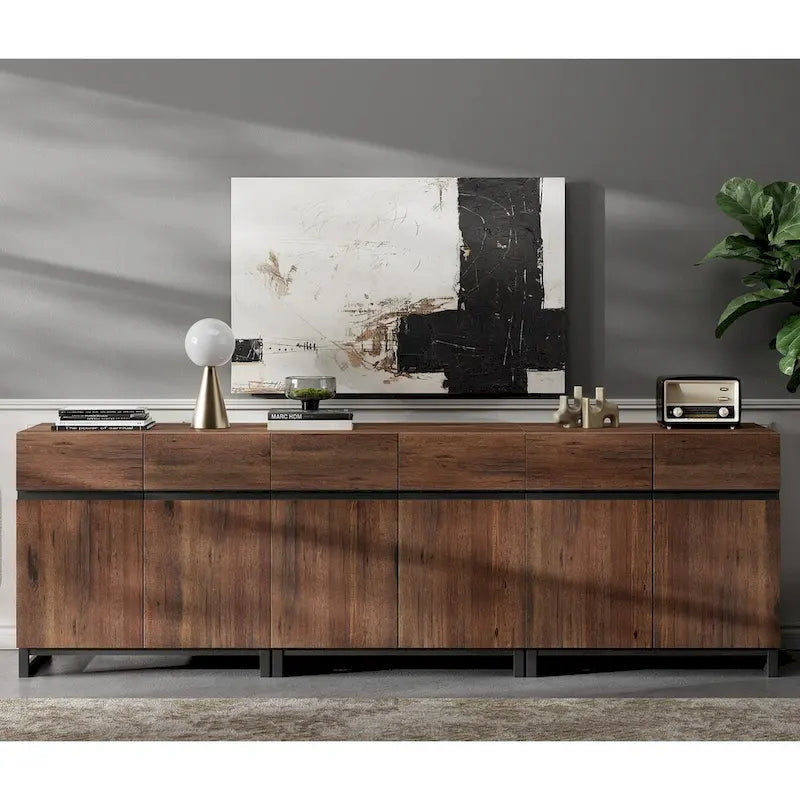 Modern Buffet Sideboards with Adjustable Shelves, Coffee Bar Table for Dining Room