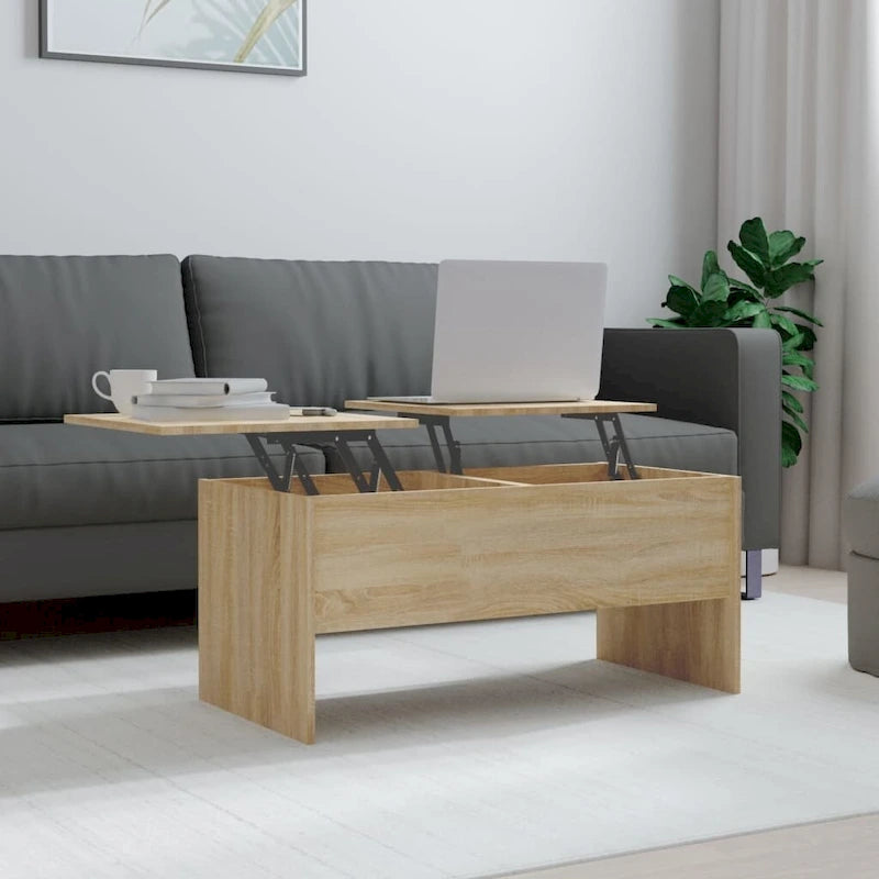 Tavolino da caffè con piano sollevabile, tavolino laterale d'accento accanto al divano, in legno ingegnerizzato - 40.2 x 19.9 x 18.3
