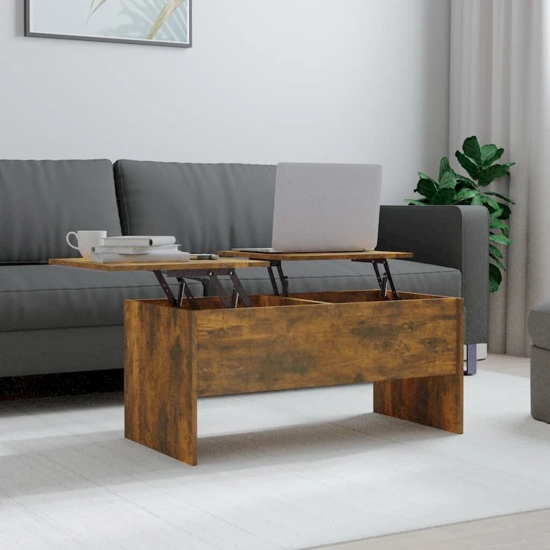 Tavolino da caffè con piano sollevabile, tavolino laterale d'accento accanto al divano, in legno ingegnerizzato - 40.2 x 19.9 x 18.3