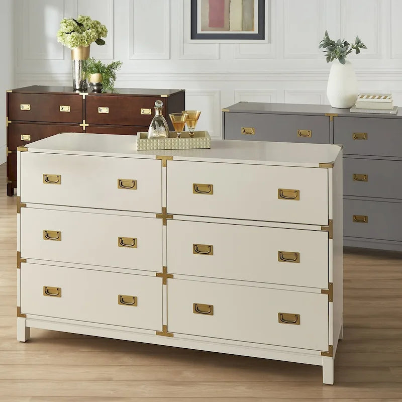 Kedric 6-Drawer Gold Accent Dresser by iNSPIRE Q Bold