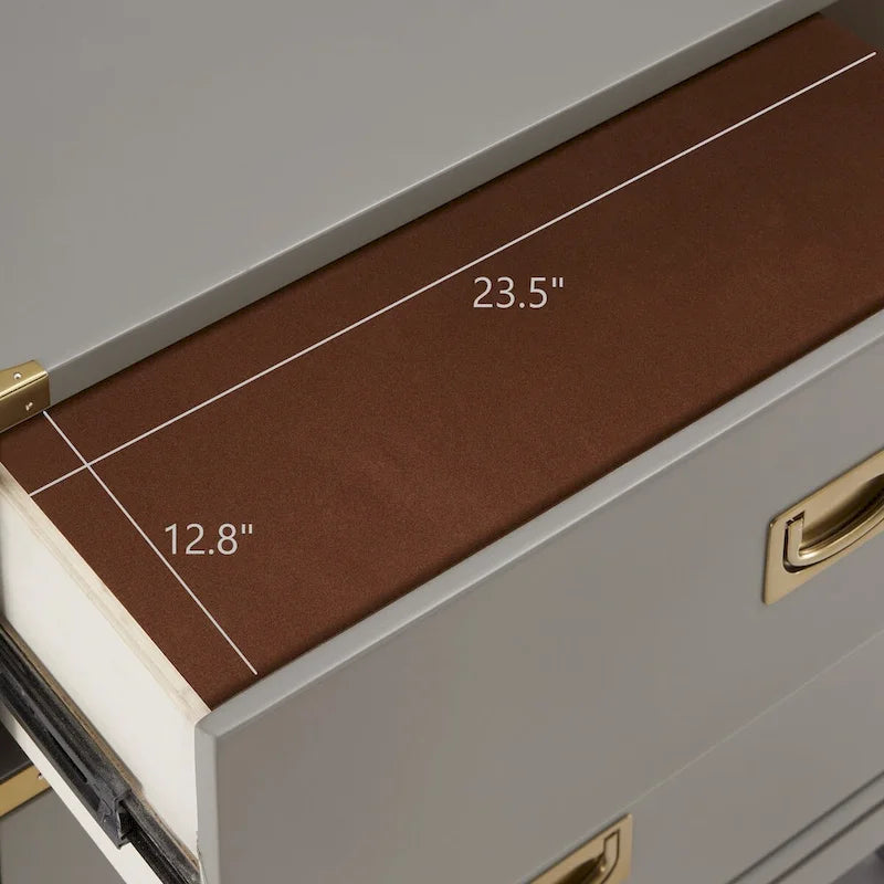 Cassettiera con 6 cassetti e dettagli dorati