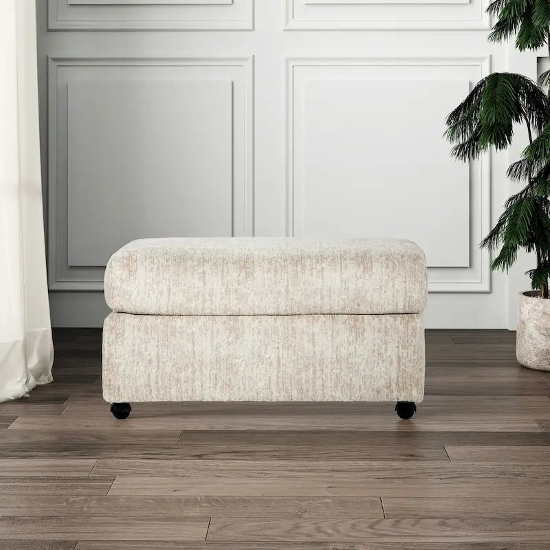 Living Room Ottoman, Parchment