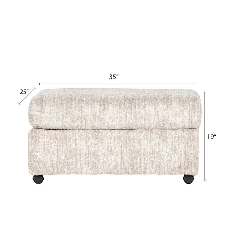 Living Room Ottoman, Parchment