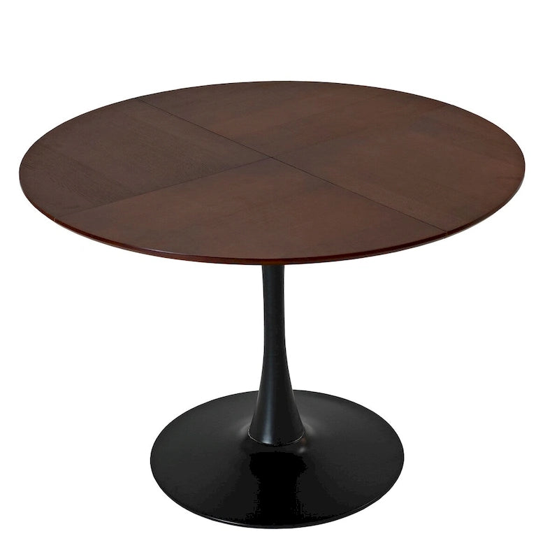 Tavolo da pranzo rotondo moderno con base in metallo