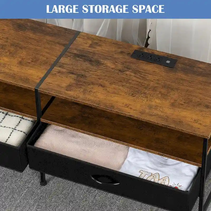 TV Stand Entertainment Center with Storage Drawers