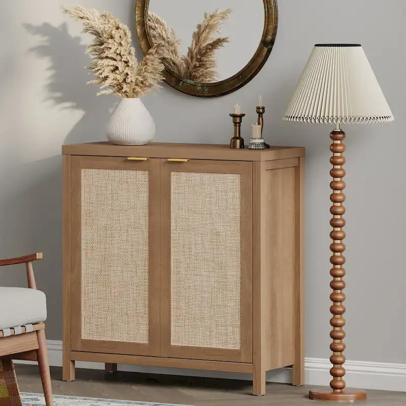 Set di 2 credenze buffet in rattan con 2 ante - N/D