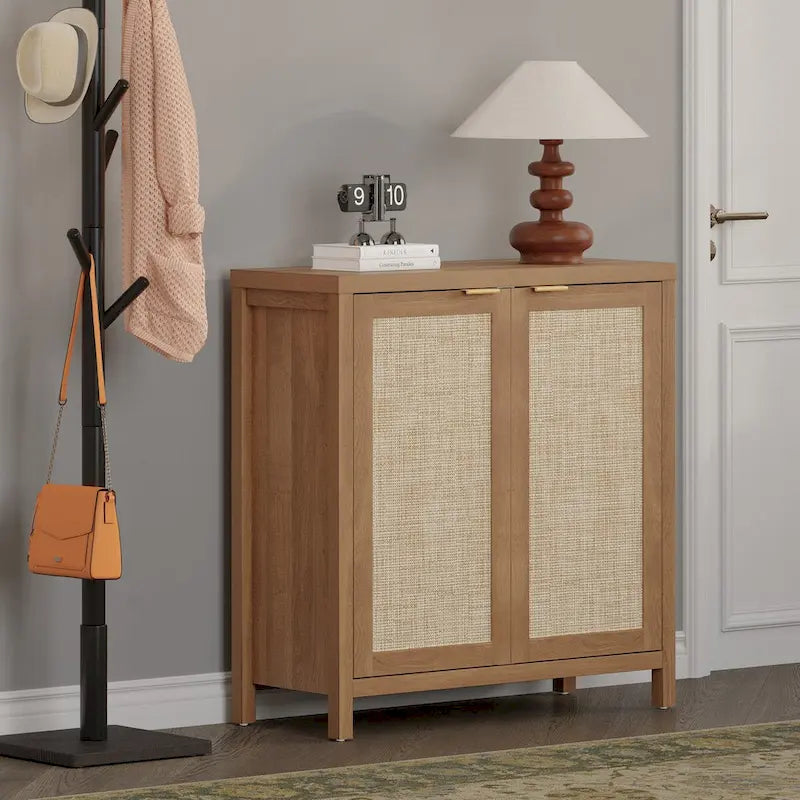 Set di 2 credenze buffet in rattan con 2 ante - N/D