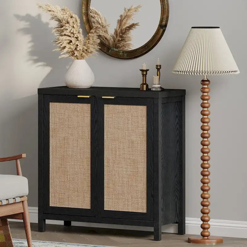 Set di 2 credenze buffet in rattan con 2 ante - N/D