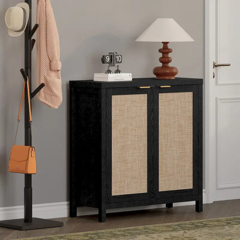 Set di 2 credenze buffet in rattan con 2 ante - N/D