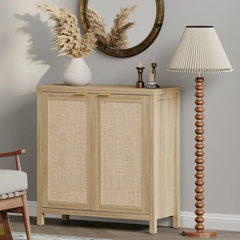Set di 2 credenze buffet in rattan con 2 ante - N/D