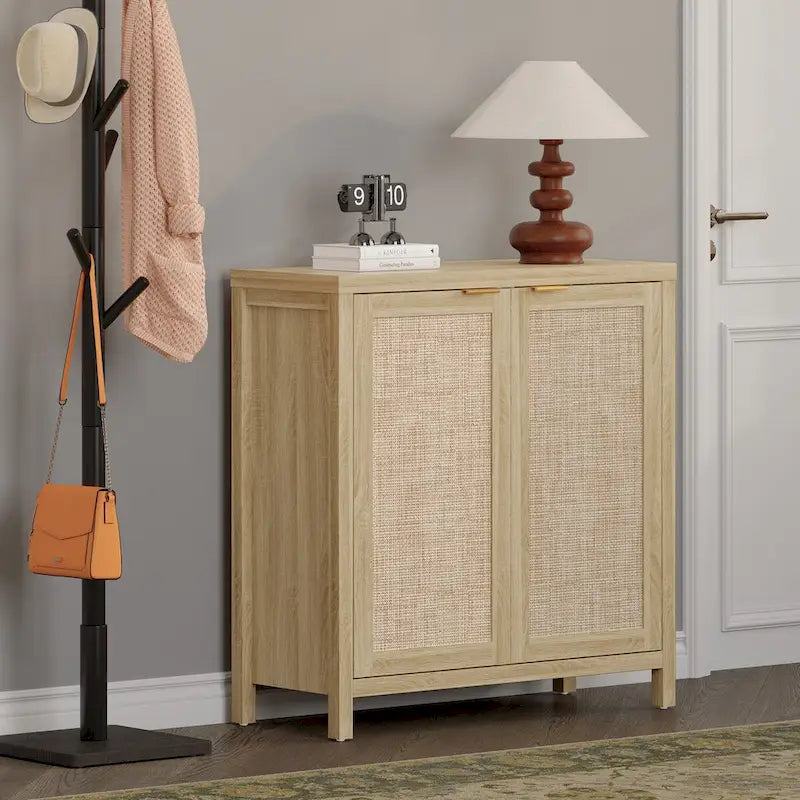 Set di 2 credenze buffet in rattan con 2 ante - N/D