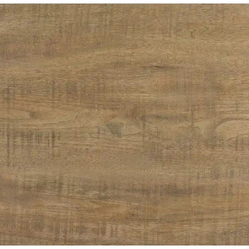 Tavolino laterale da 24 pollici con segni di sega grezzi, legno, marrone naturale