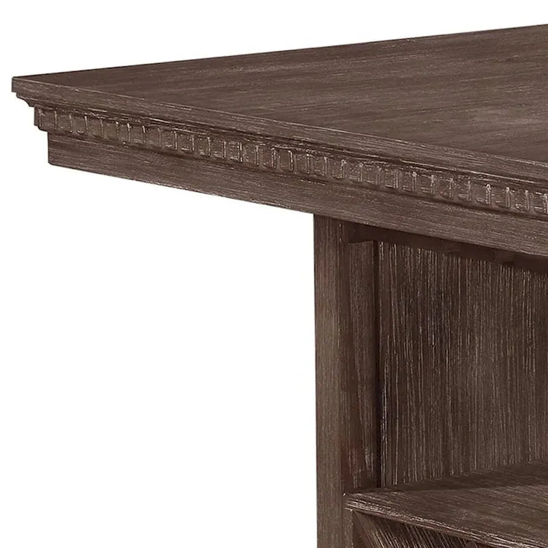 Tavolo da pranzo alto 54 pollici, portabottiglie, legno, marrone caldo