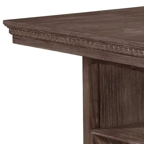 Tavolo da pranzo alto 54 pollici, portabottiglie, legno, marrone caldo
