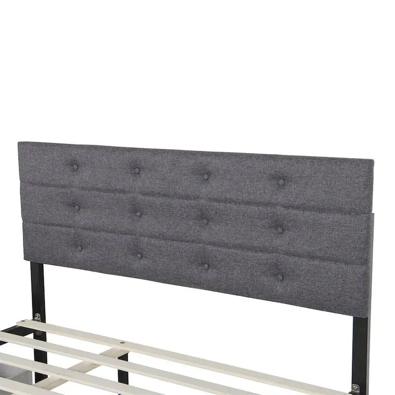 Letto estraibile imbottito in tessuto di lino, misura queen