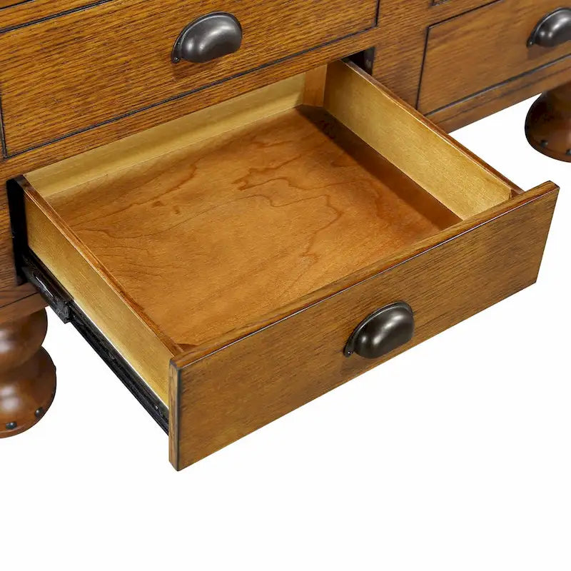 Tavolino rettangolare da 40 in legno massello con 4 cassetti