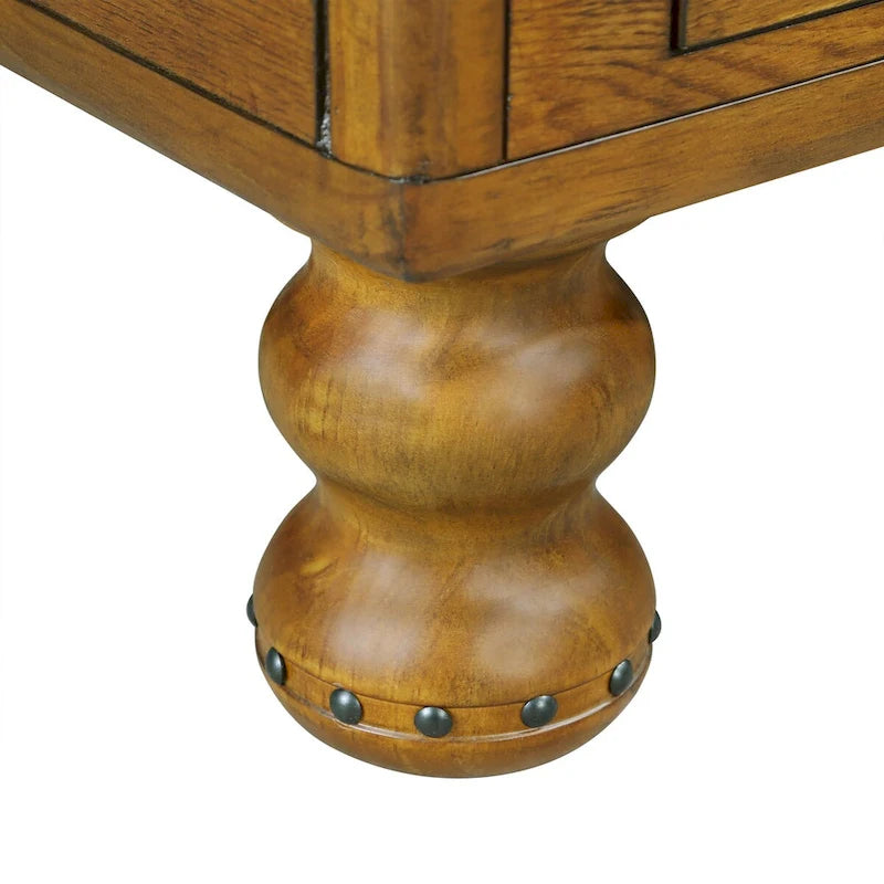 Tavolino rettangolare da 40 in legno massello con 4 cassetti