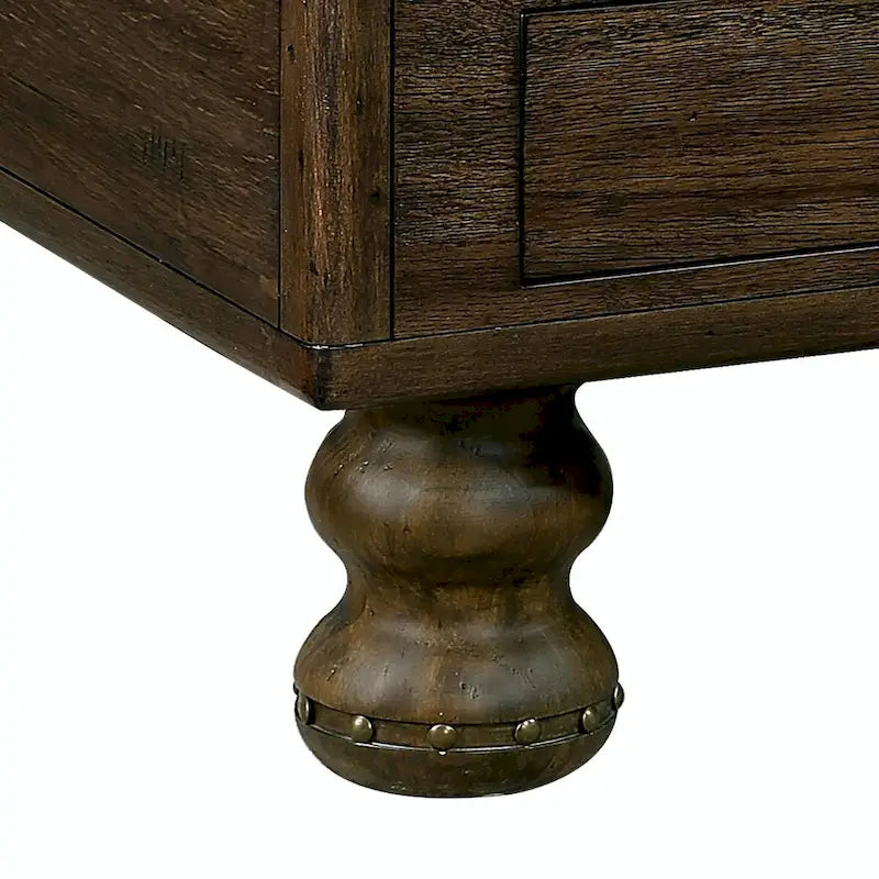 Tavolino rettangolare da 40 in legno massello con 4 cassetti