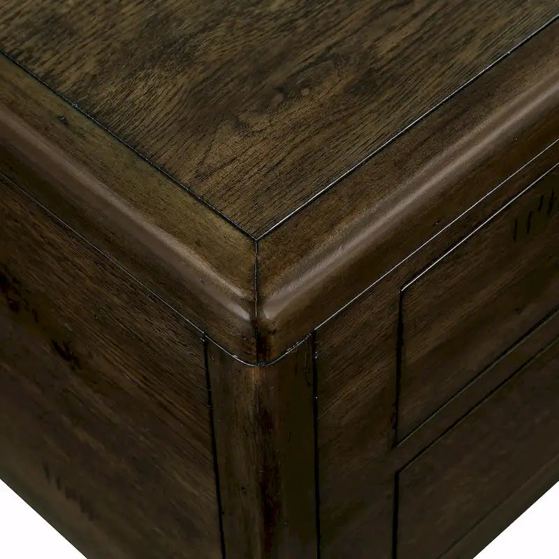 Tavolino rettangolare da 40 in legno massello con 4 cassetti