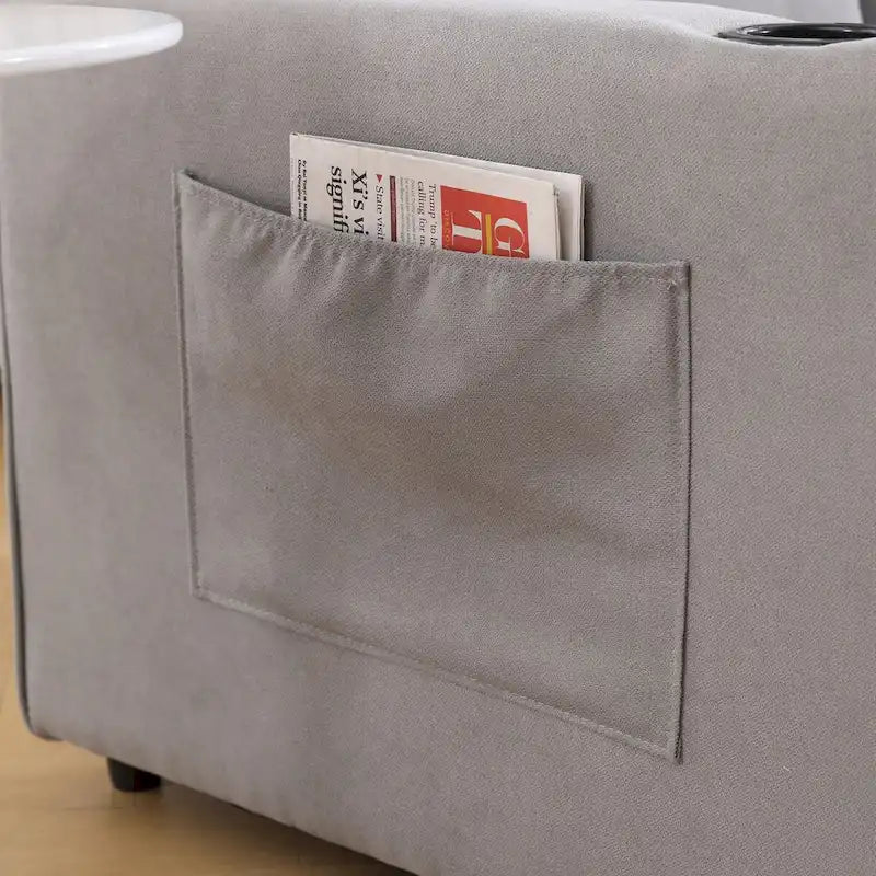 Divano futon imbottito con letto estraibile, divanetto capitonné pieghevole disponibile in vari colori, con portabicchieri