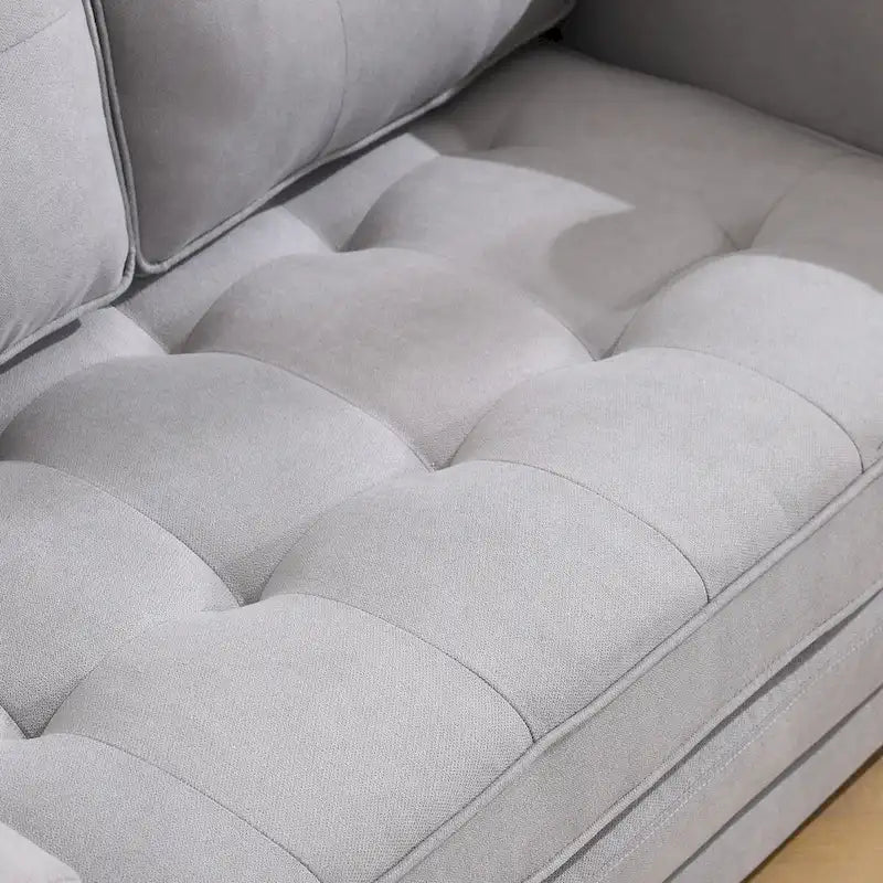 Divano futon imbottito con letto estraibile, divanetto capitonné pieghevole disponibile in vari colori, con portabicchieri